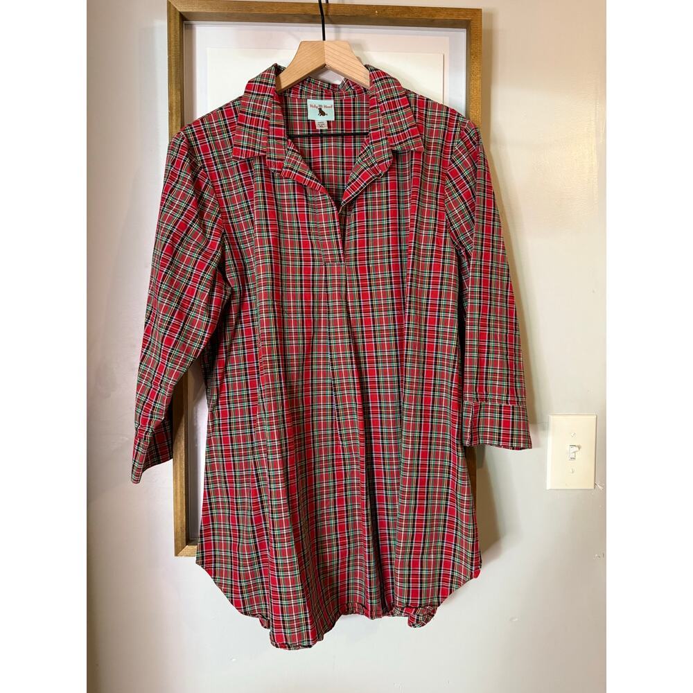 Haley and the hound tartan plaid split neck tunic size XL